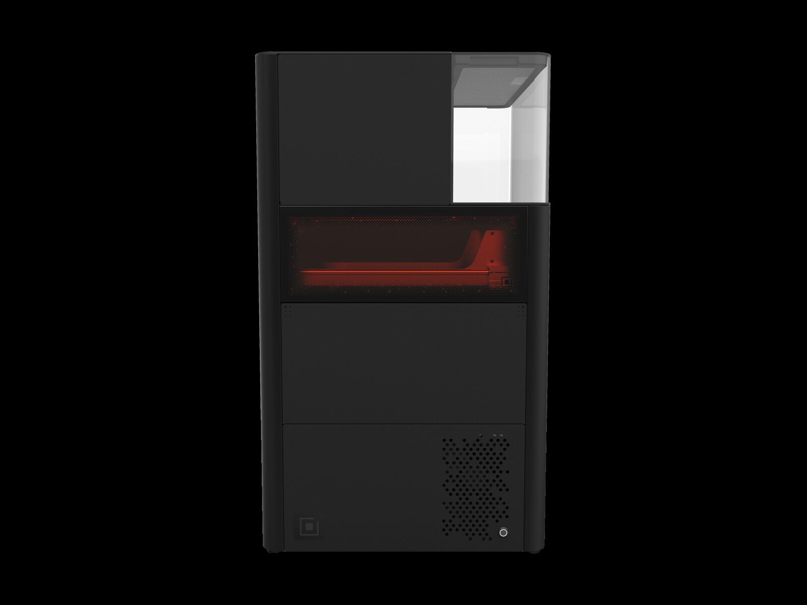 ADI sintering machine — exterior view, idle state with sintering window glow