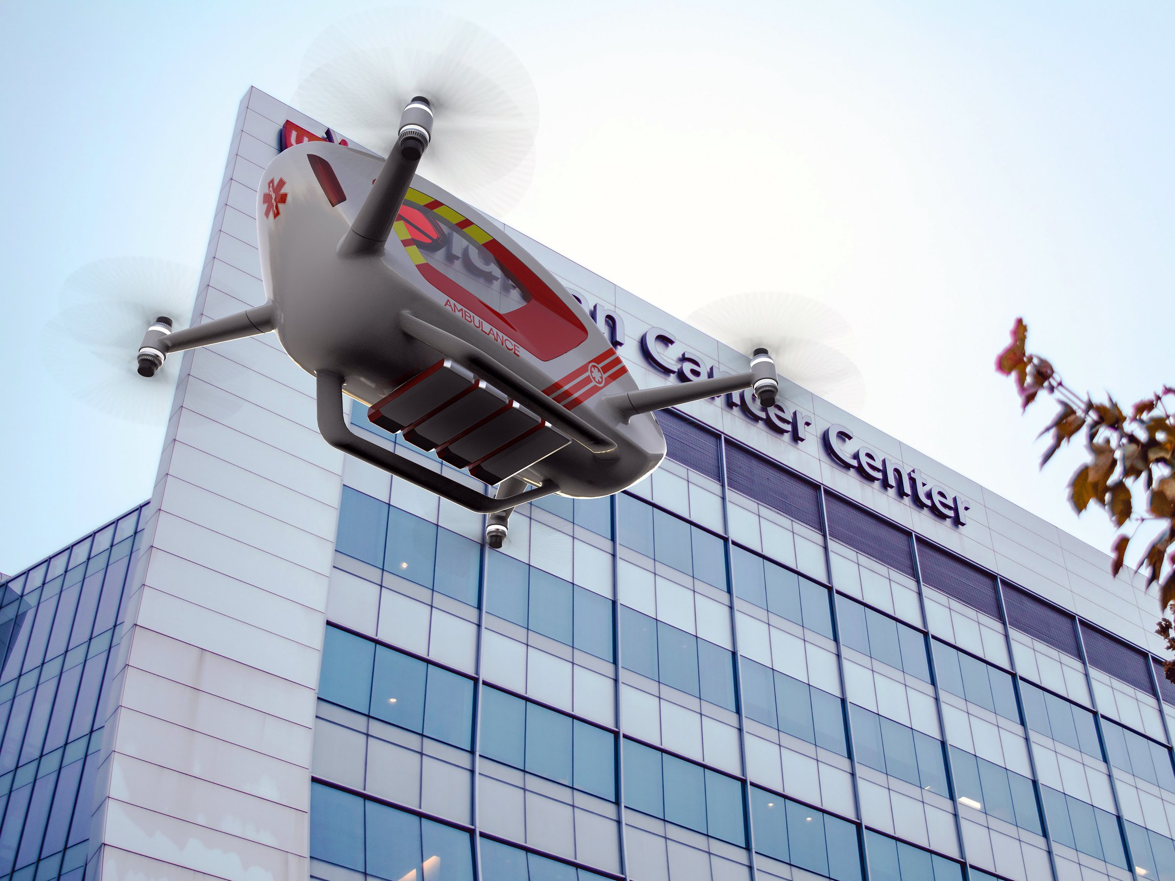 Ambular arriving at a hospital
