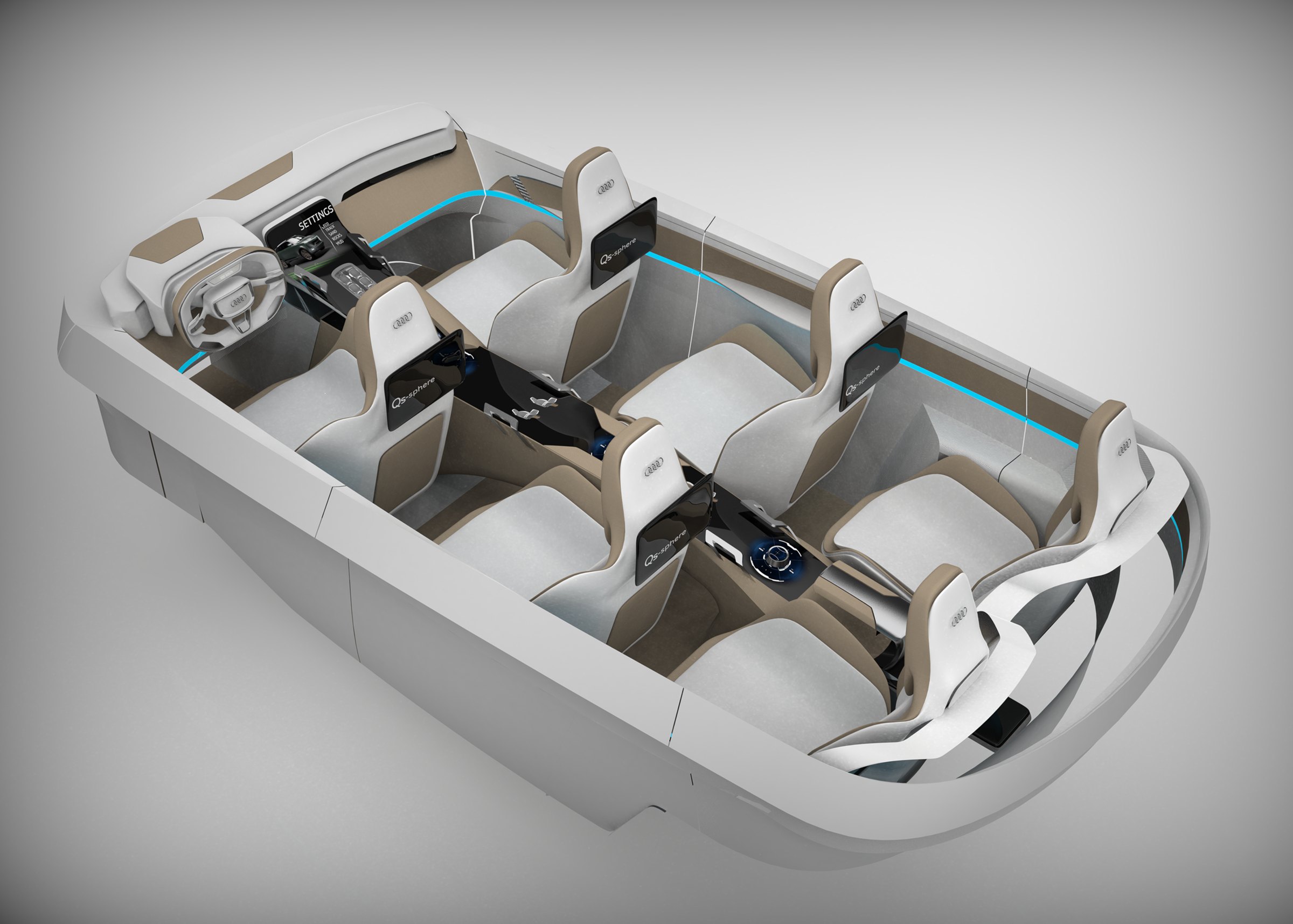 QS-Sphere interior CMF, sand trim