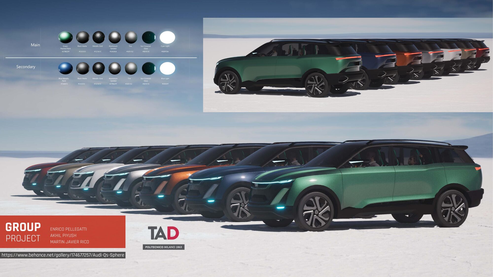 Audi QS-Sphere colour and material specifications