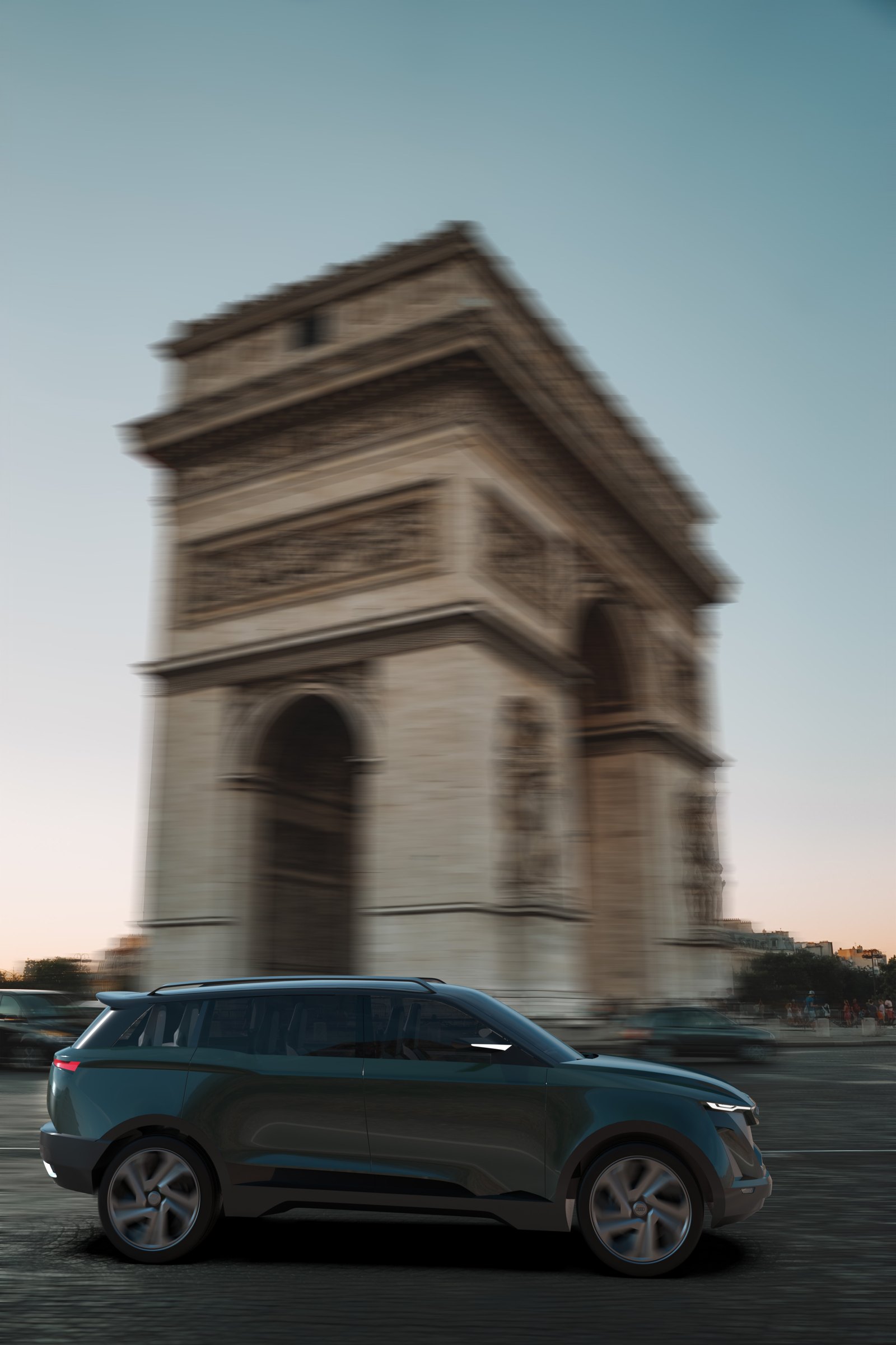 QS-Sphere passing the Arc de Triomphe