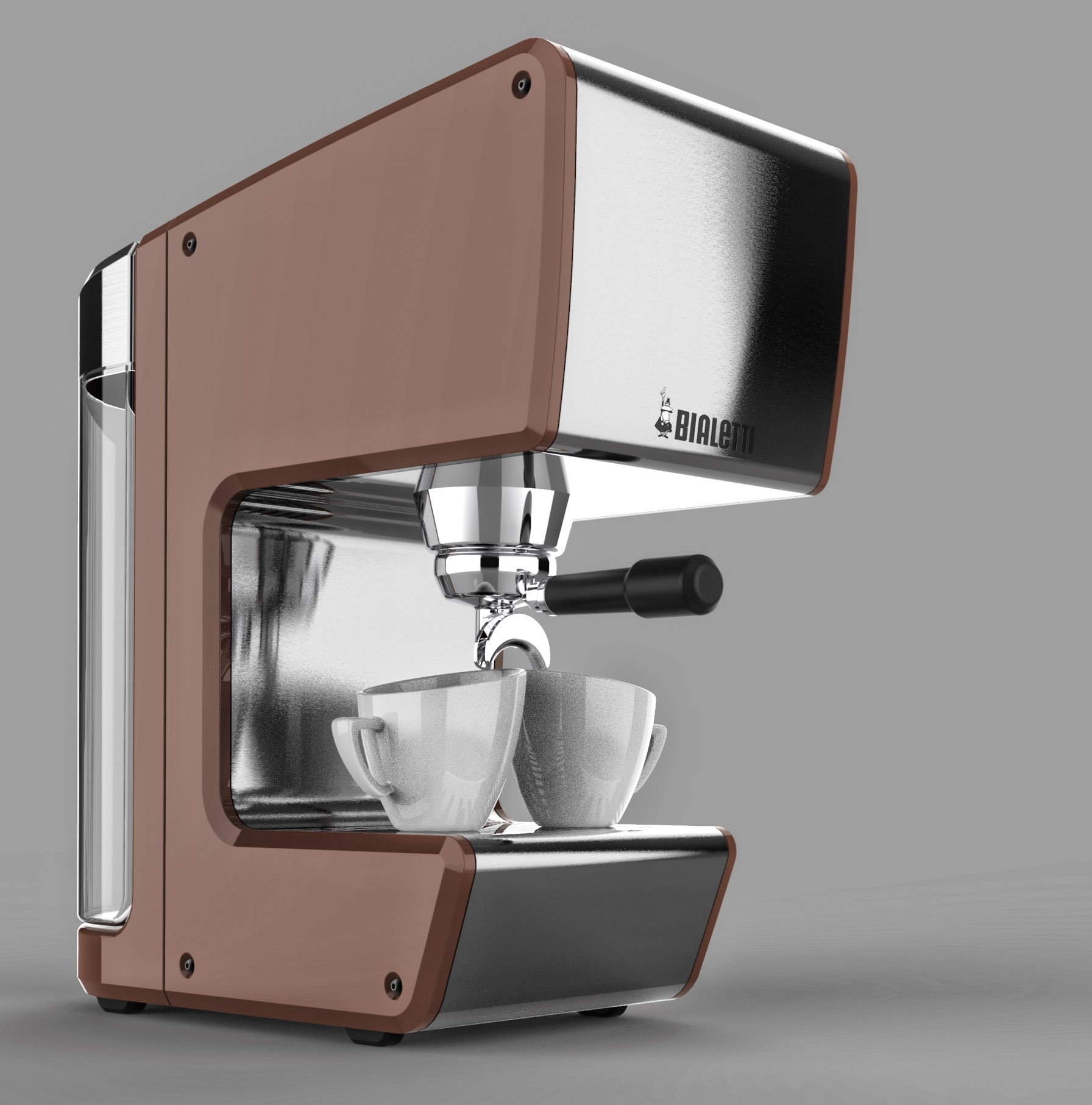 Bialetti espresso machine, copper colourway, studio three-quarter