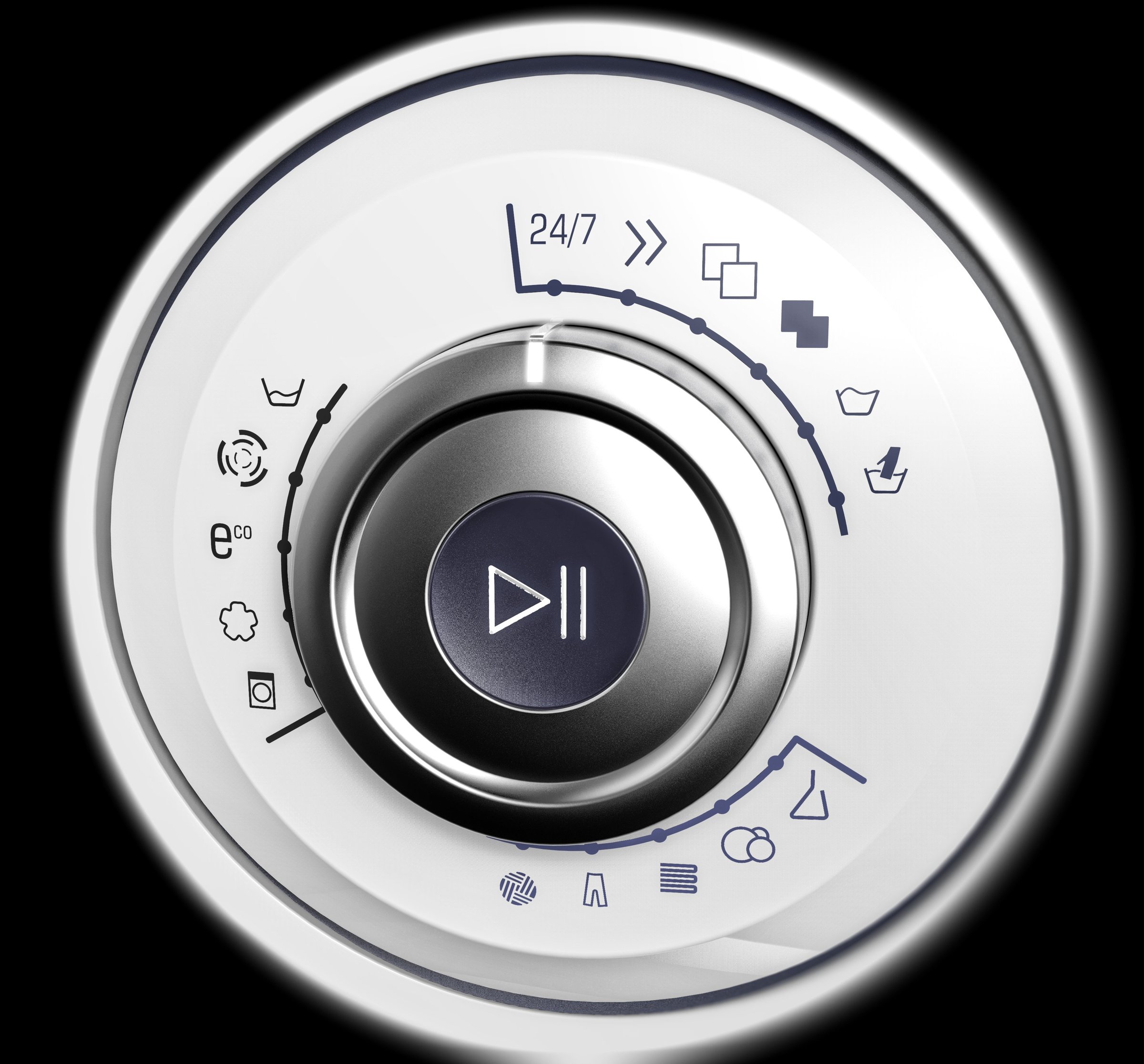 Central program dial, top view