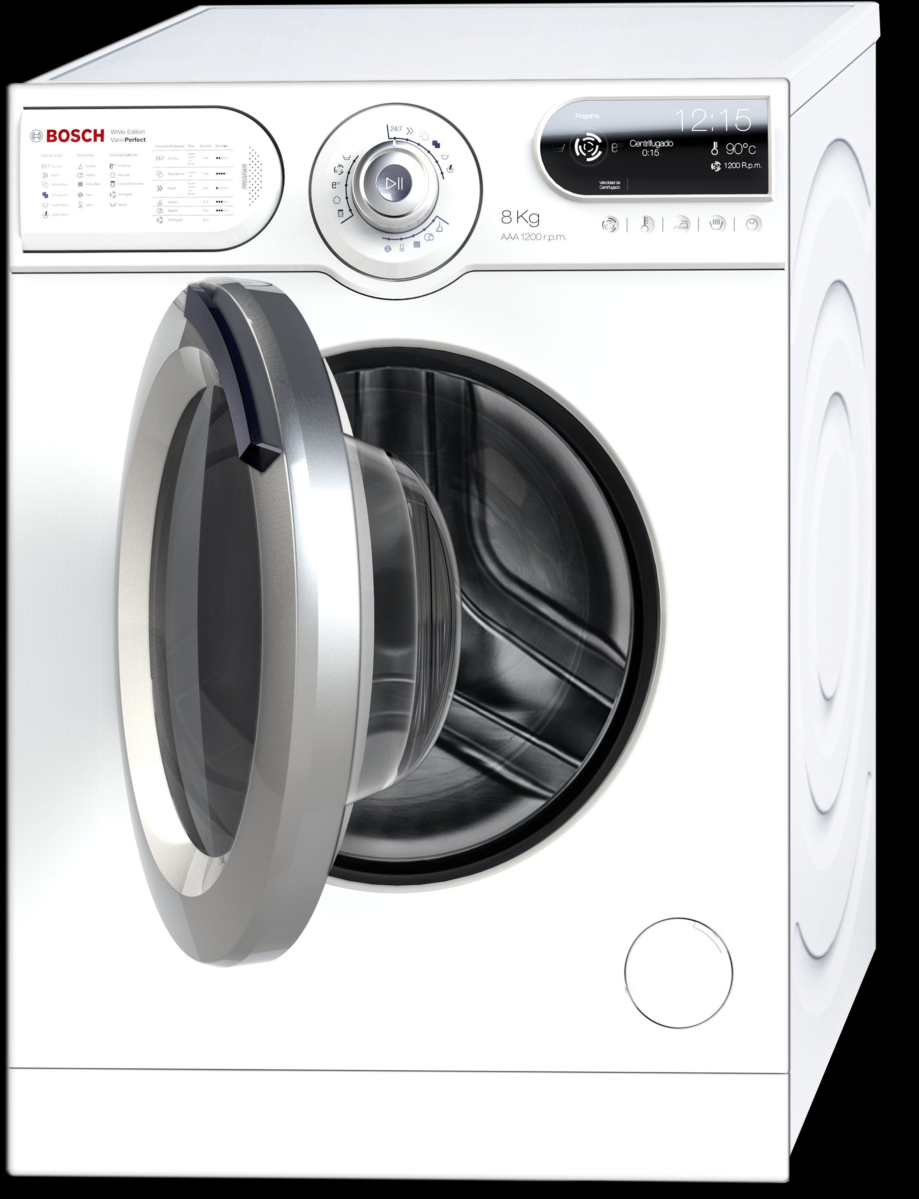 Washing machine with the door open