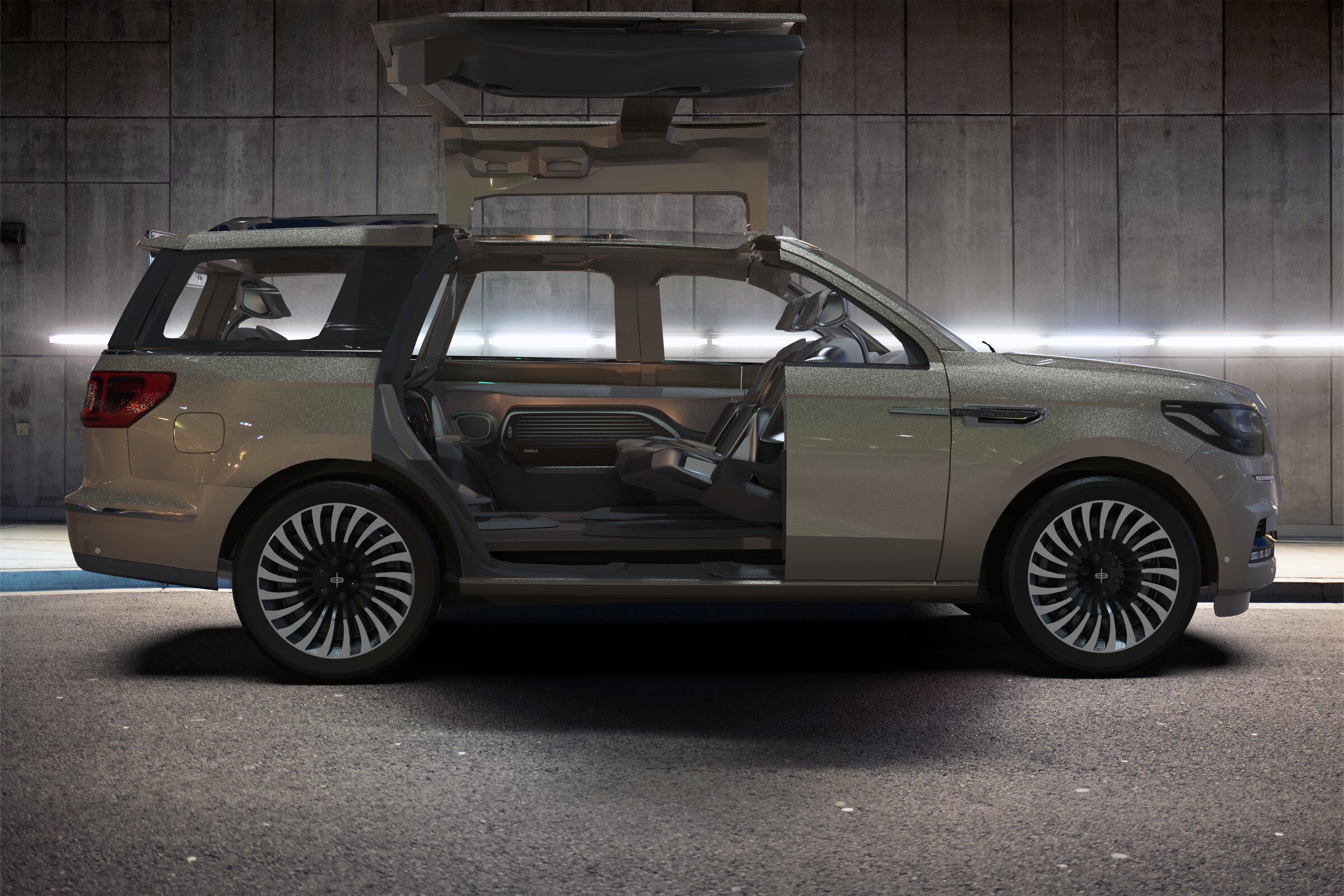 Busy Chill — Lincoln Navigator profile with roof and door assembly raised
