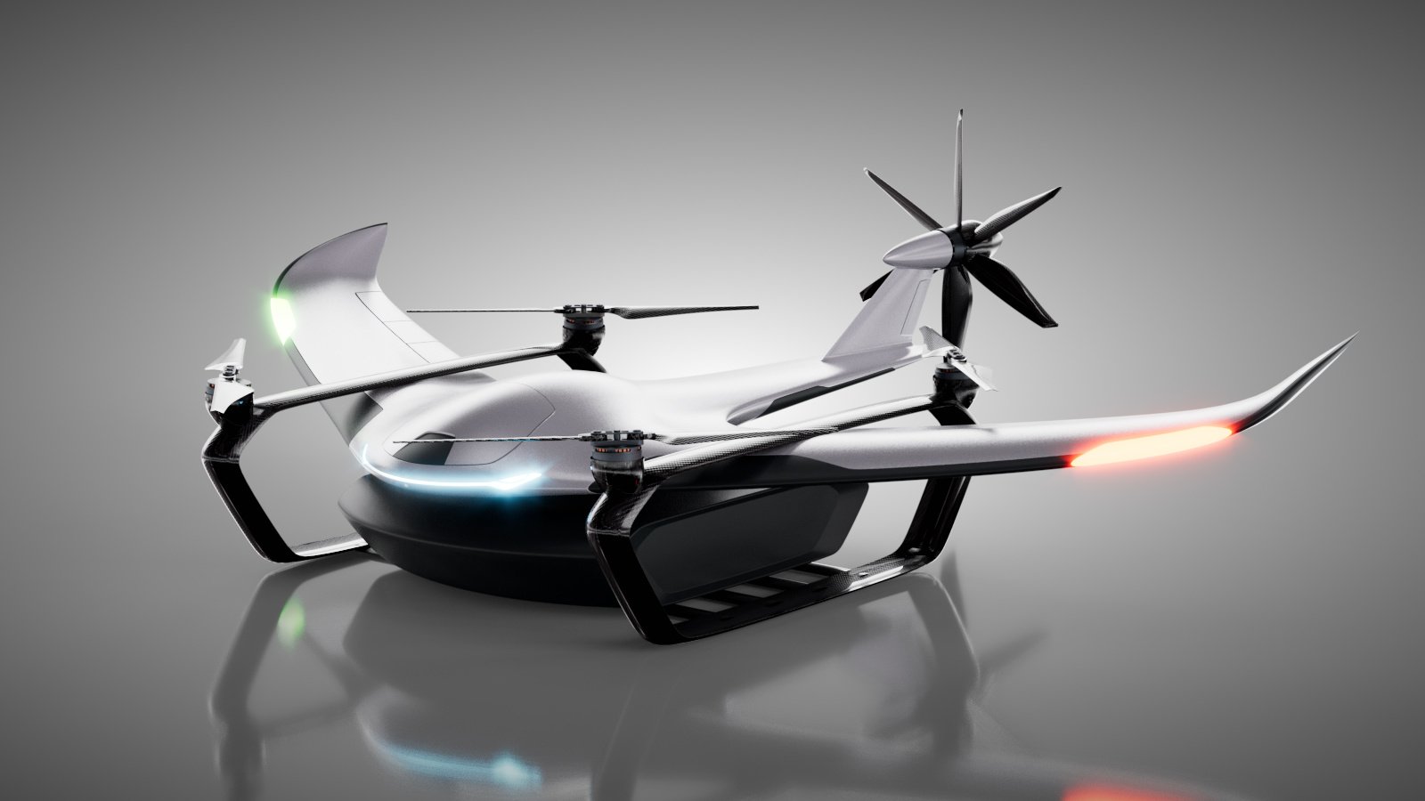 Condor drone front studio render with lighting signature