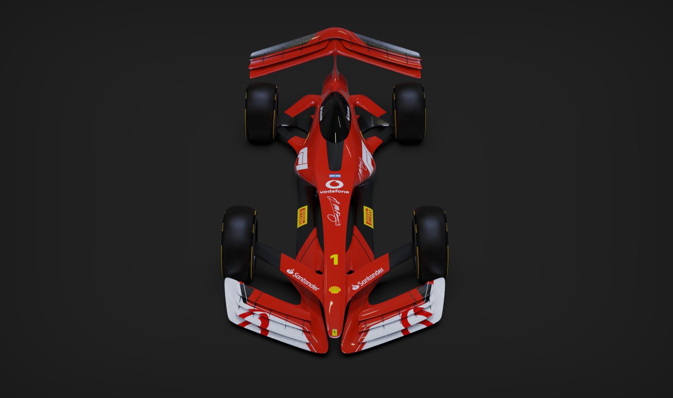 F1 Fangio concept seen from directly above