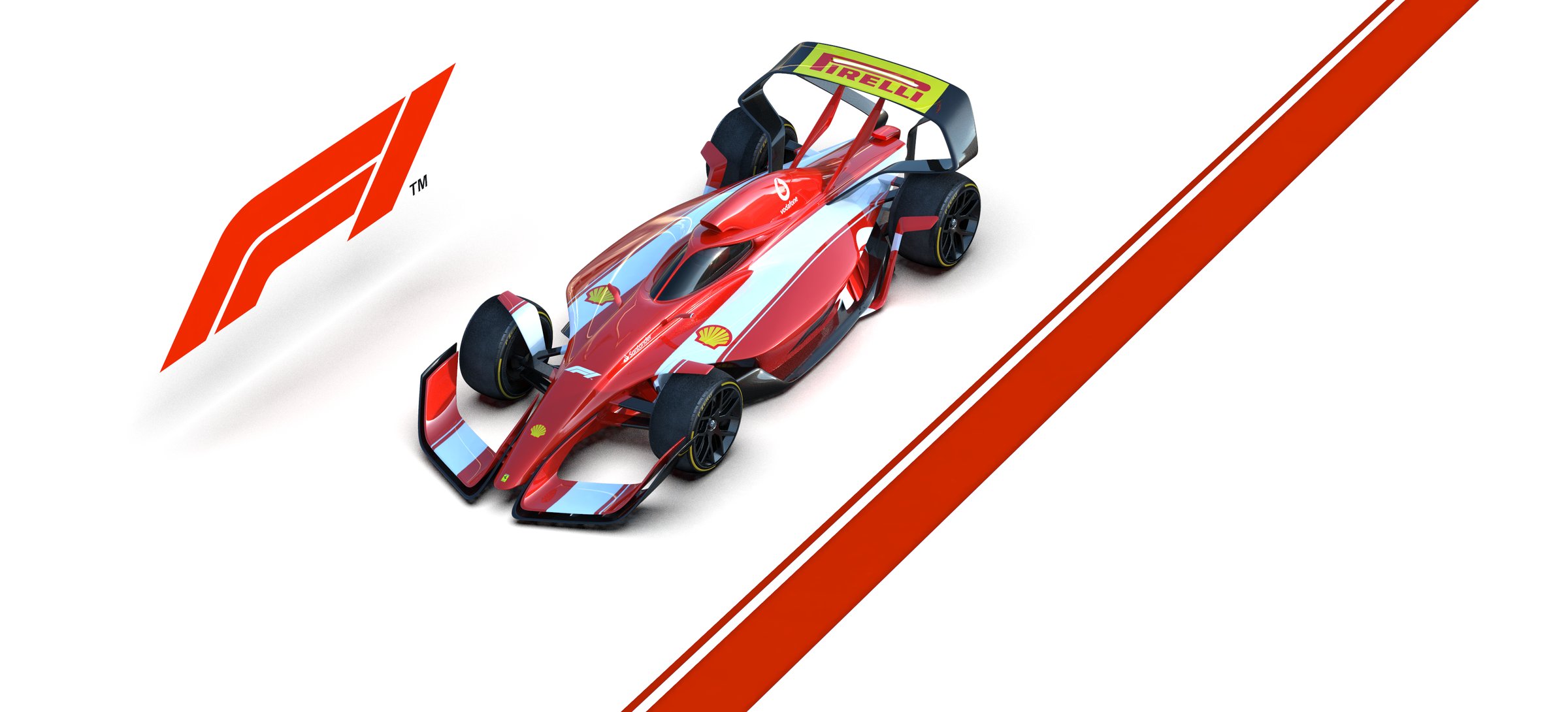 F1 concept top view studio render