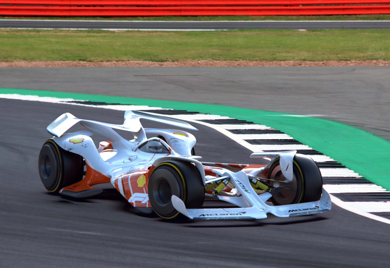 F1 McLaren — enclosed-wheel Formula 1 concept in McLaren-Honda livery