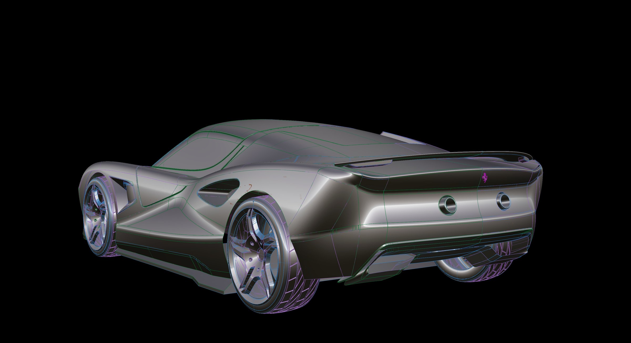Ferrari FS90 zebra-stripe surface analysis in Alias