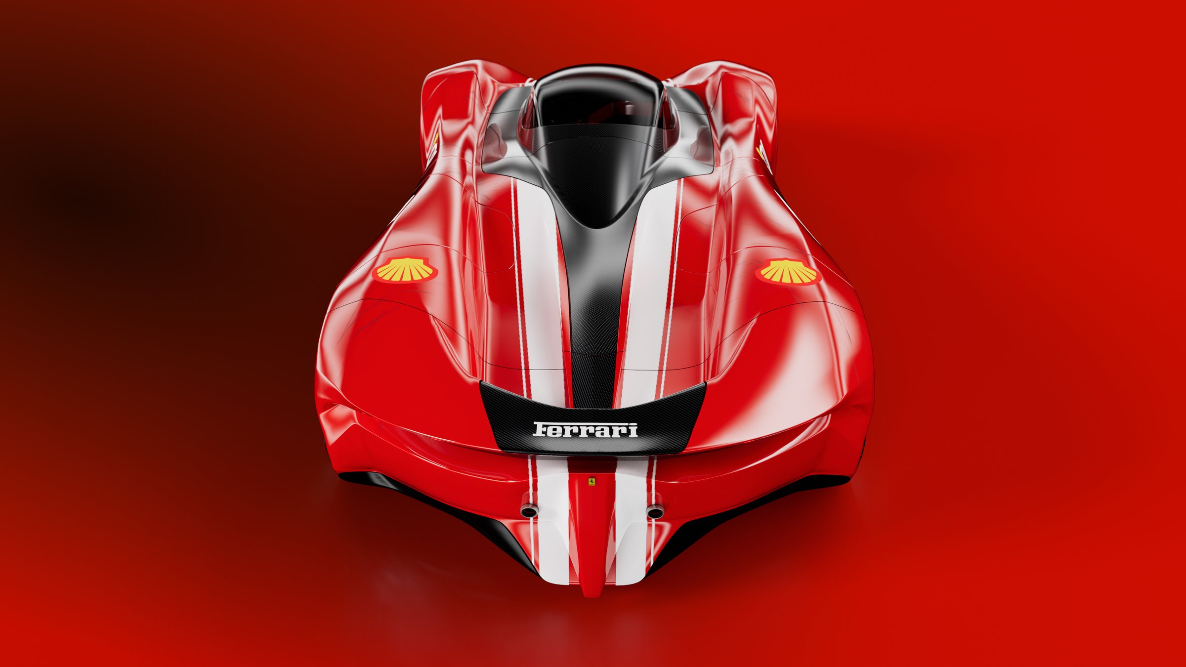 Fzanzara plan view showing stripe and front splitter wordmark