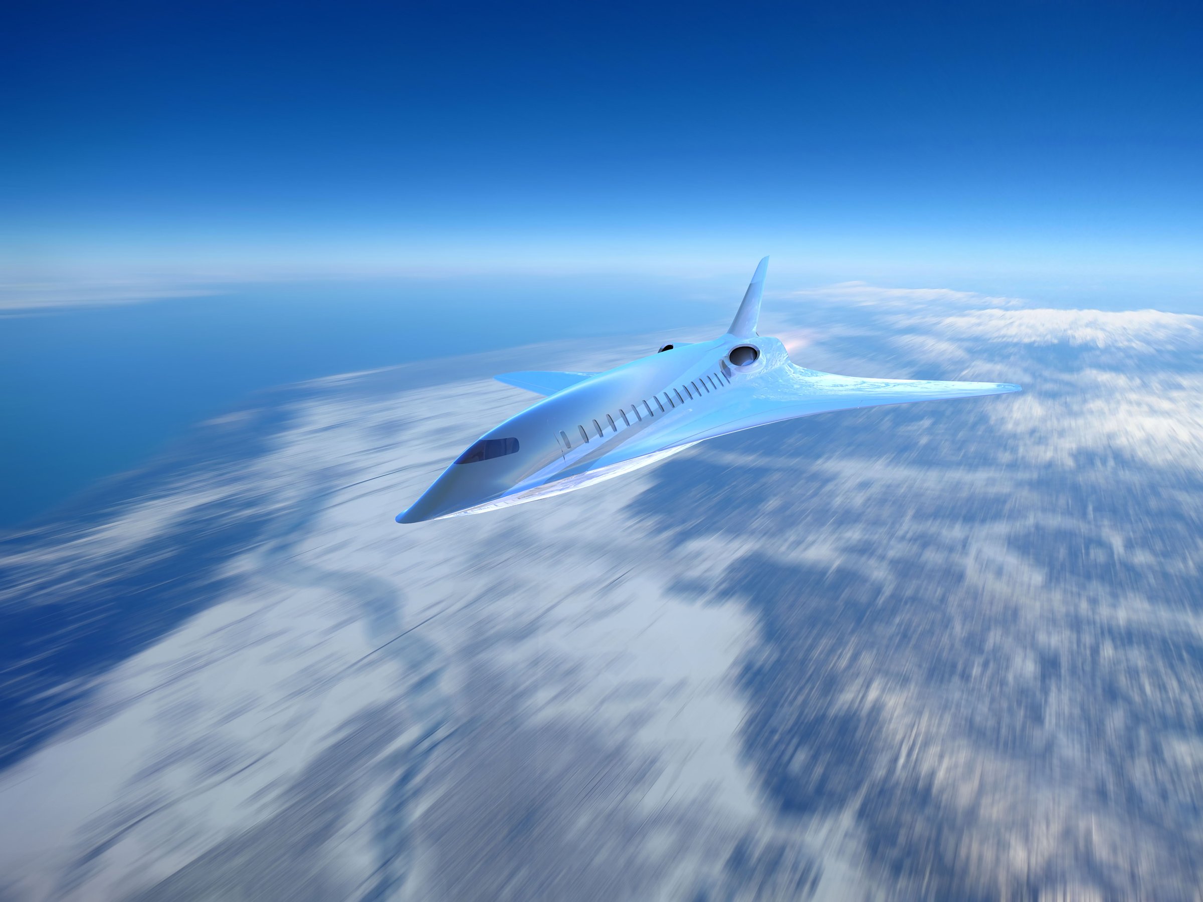 SS1 supersonic business jet at altitude