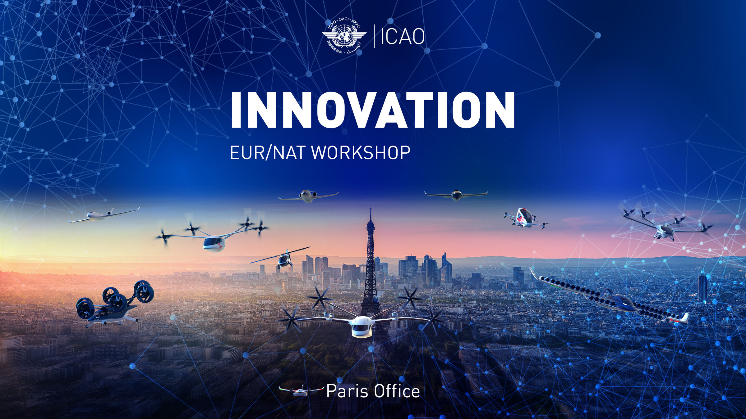 ICAO EUR/NAT Innovation Workshop key visual over Paris