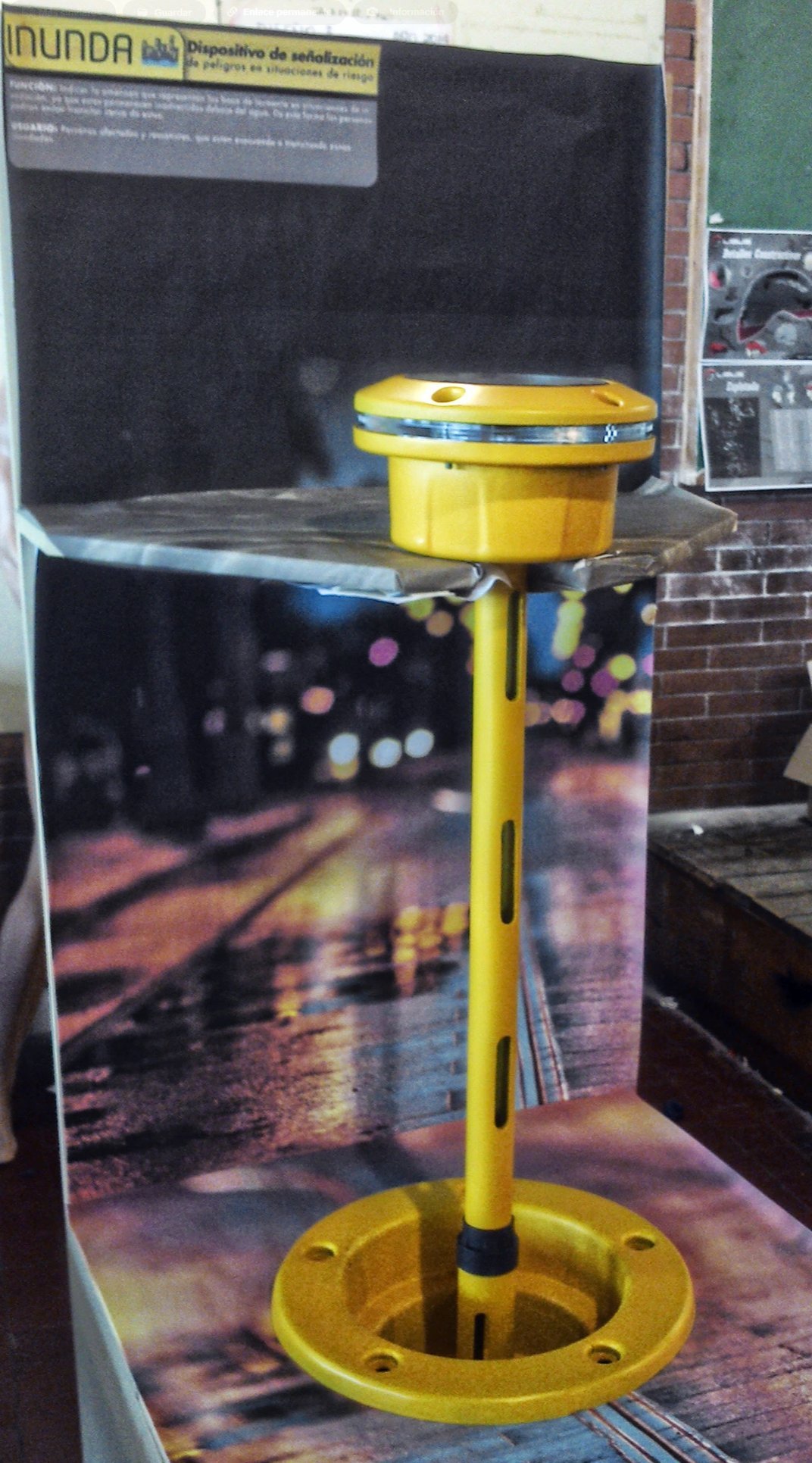 Inunda yellow prototype standing on its base