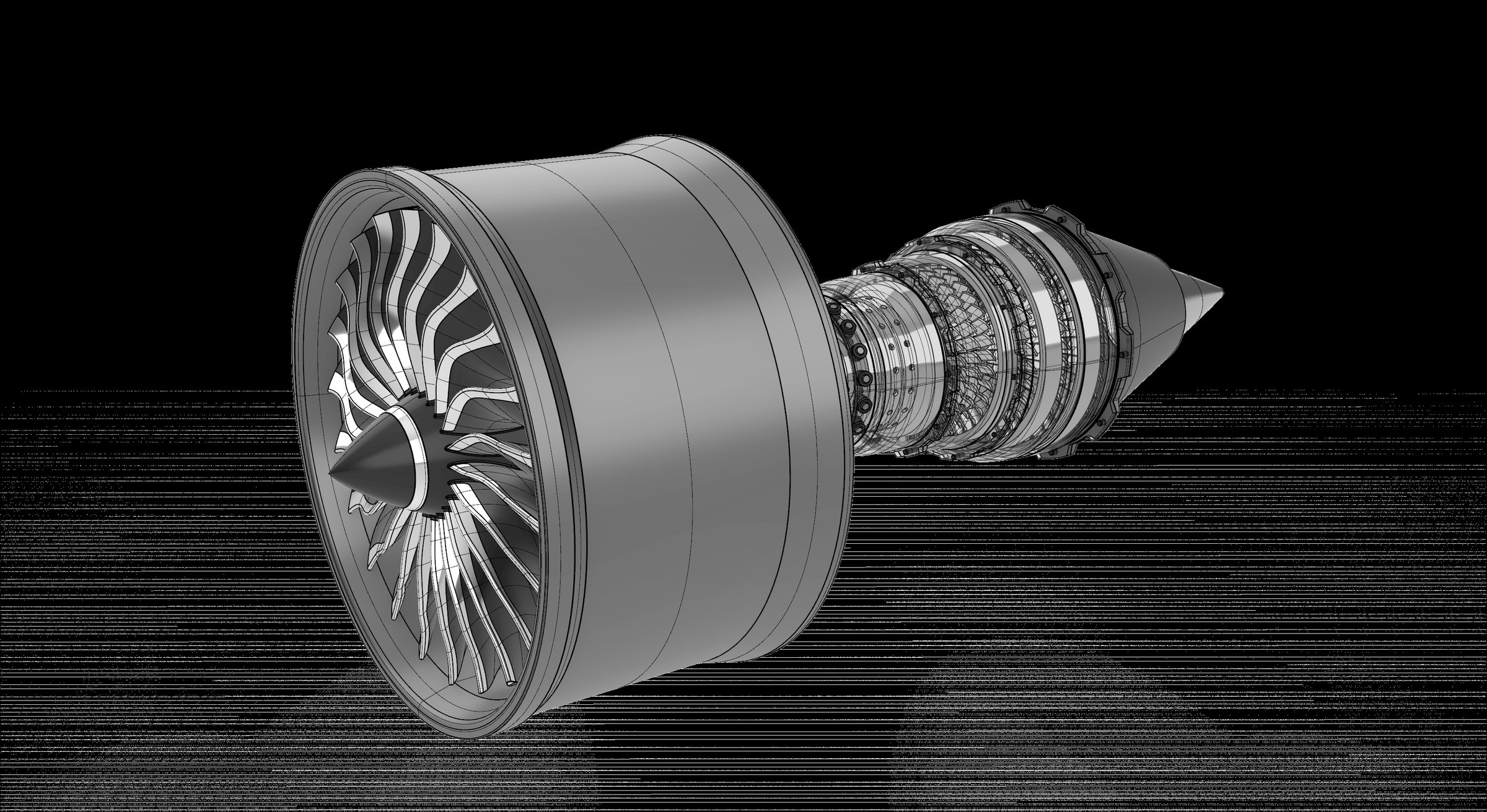 Turbofan shaded CAD model