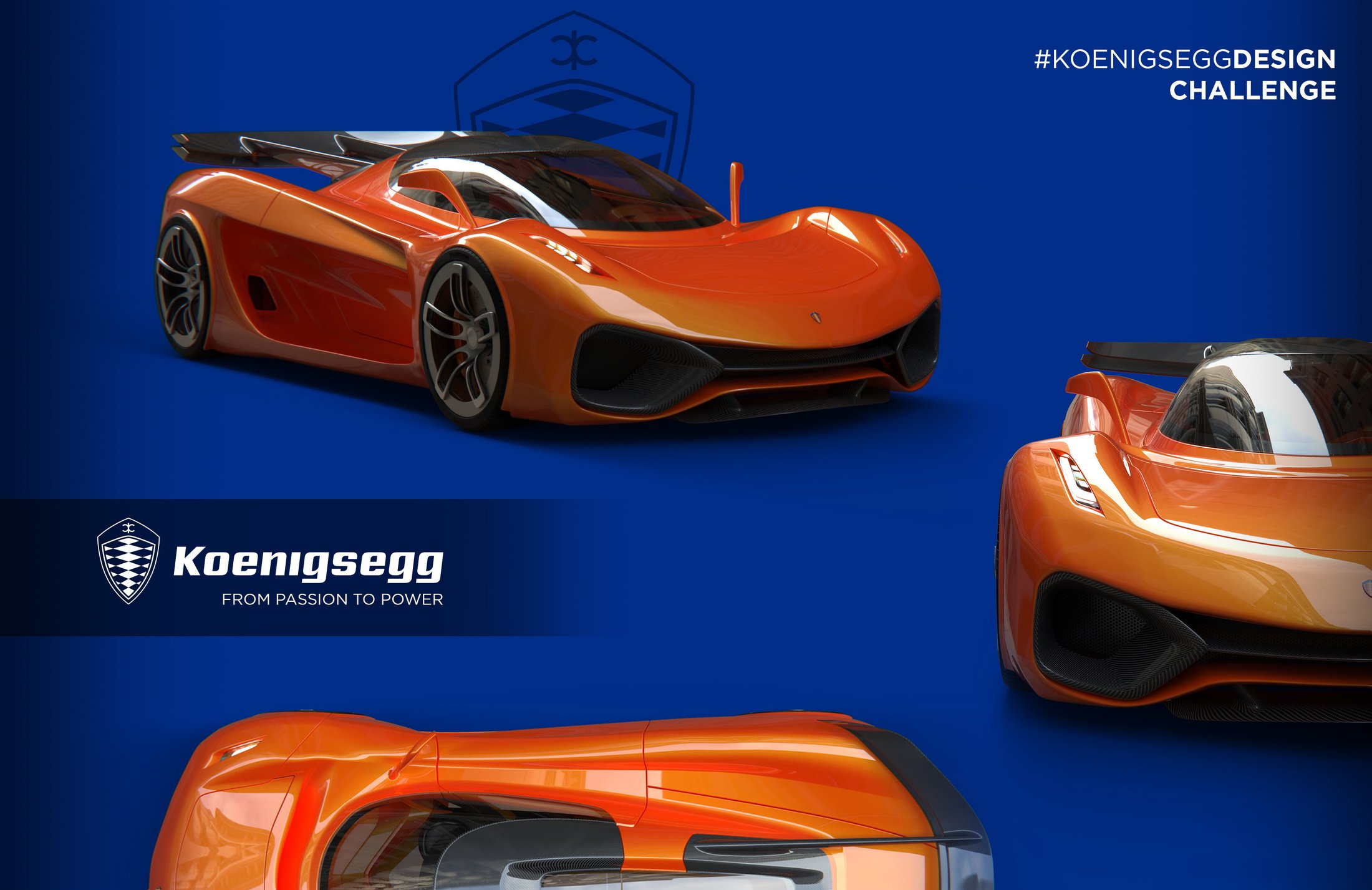 Koenigsegg concept presentation board in orange