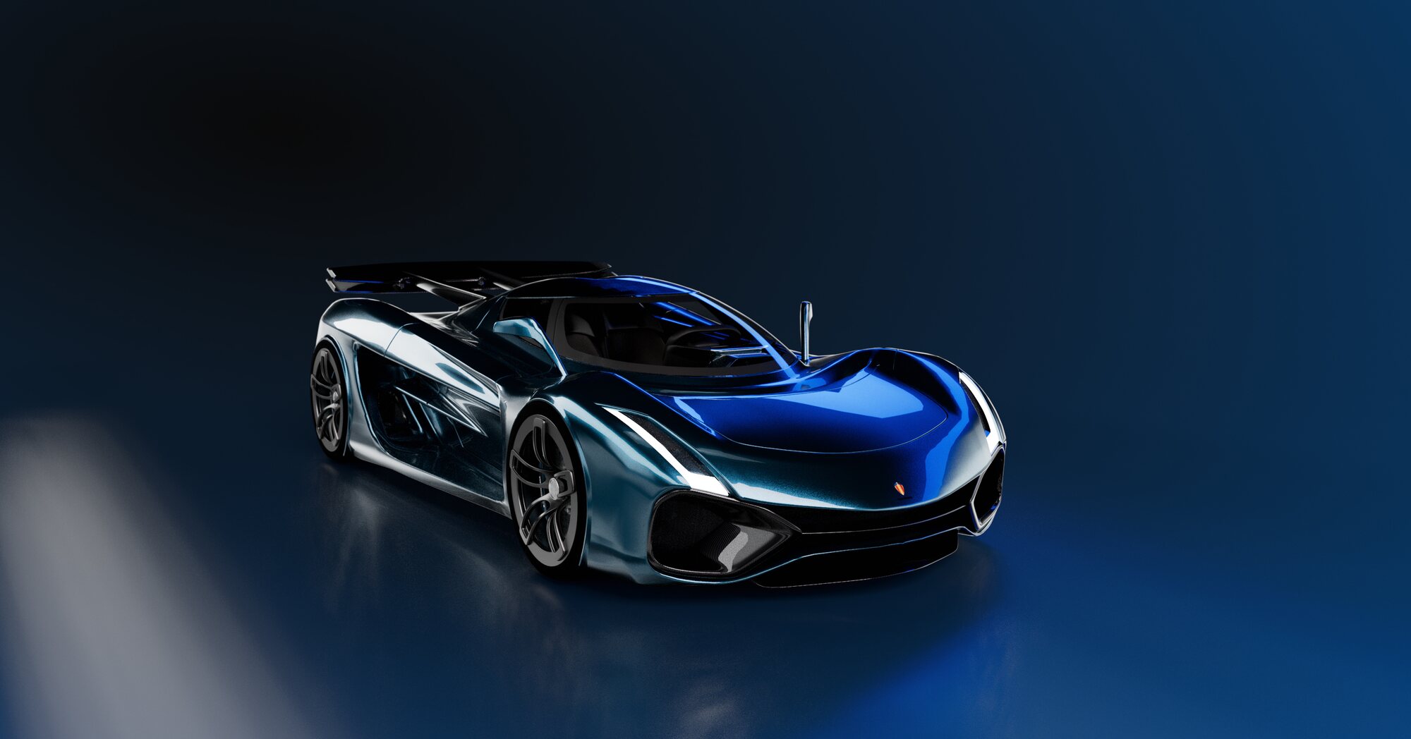 Koenigsegg concept, three-quarter front studio render
