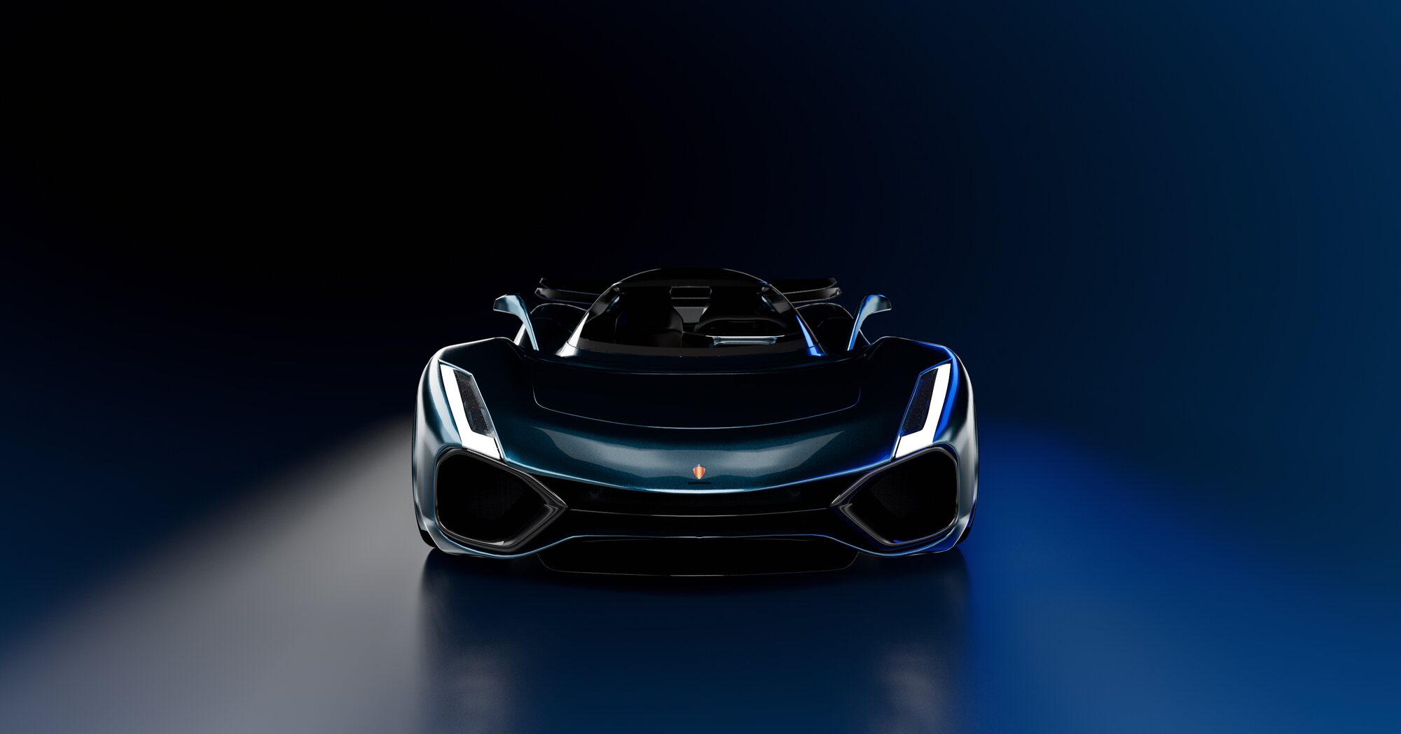 Koenigsegg concept, front studio render, doors open