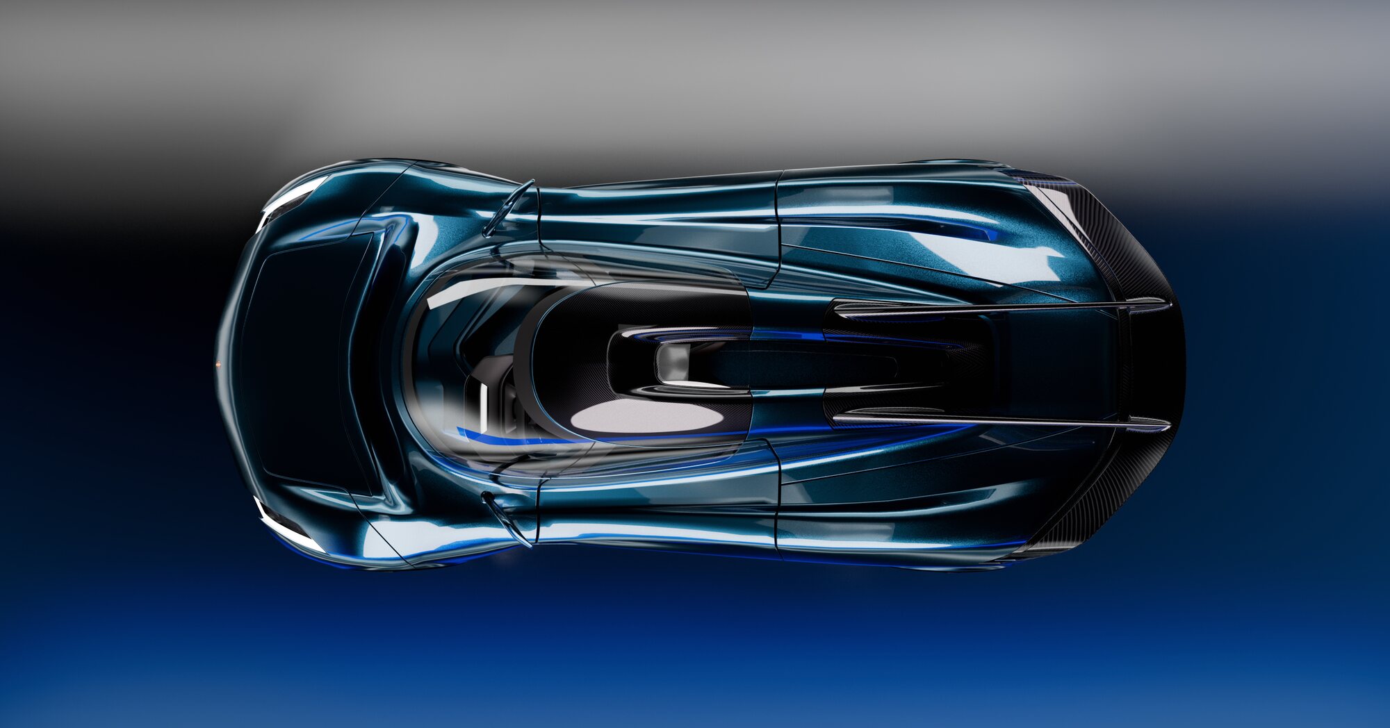 Koenigsegg concept, top-down studio render