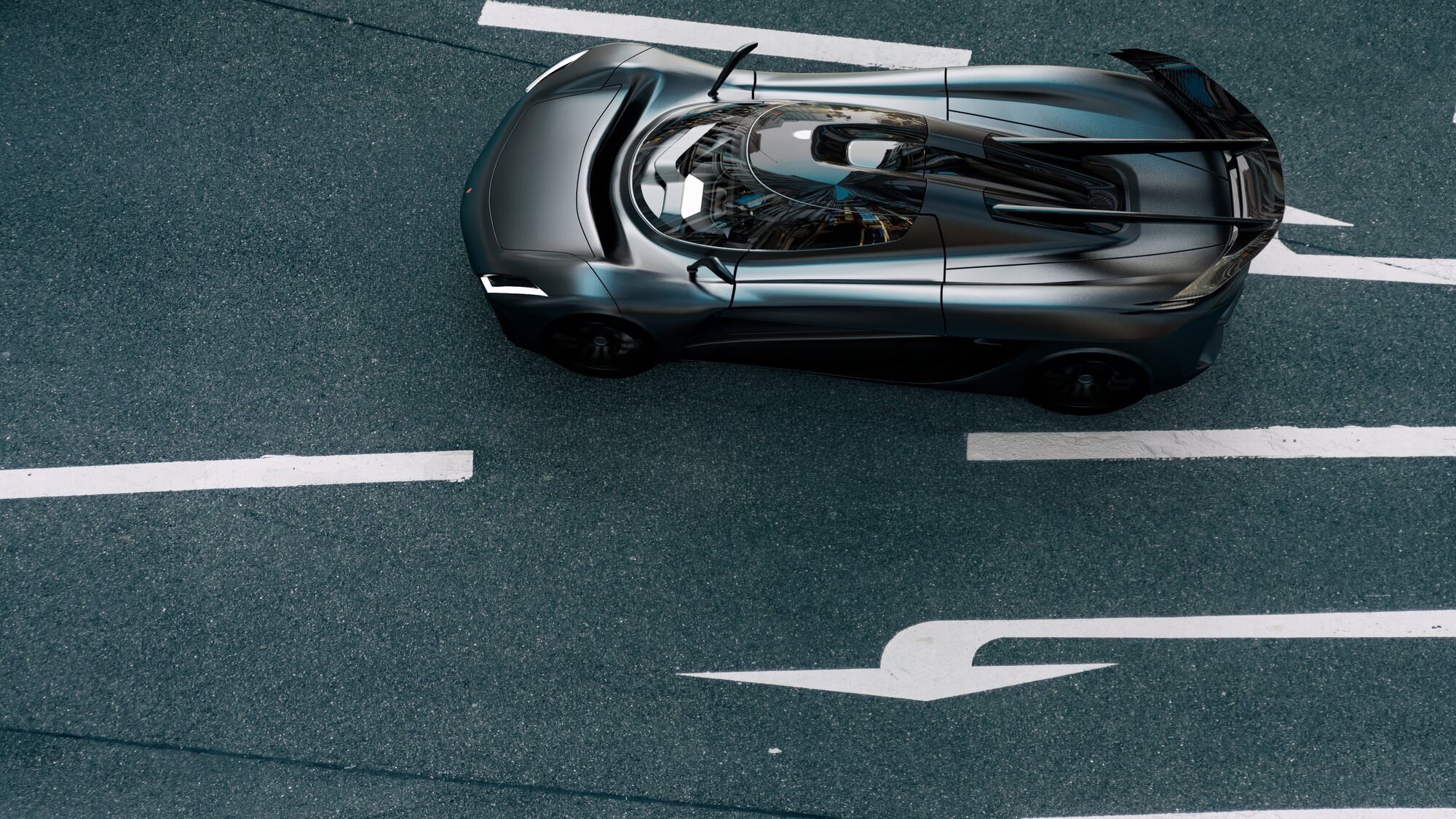 Koenigsegg concept parked on an empty circuit apron