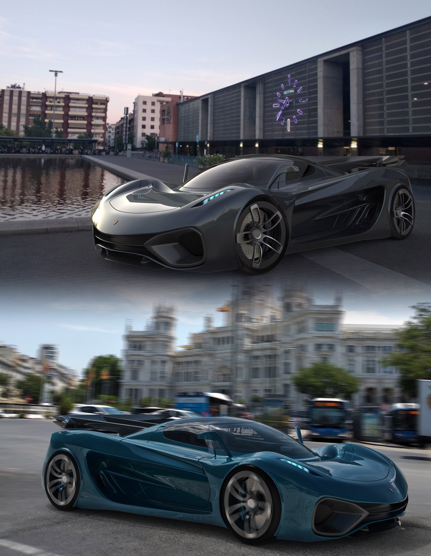 Two colour treatments of the Koenigsegg concept
