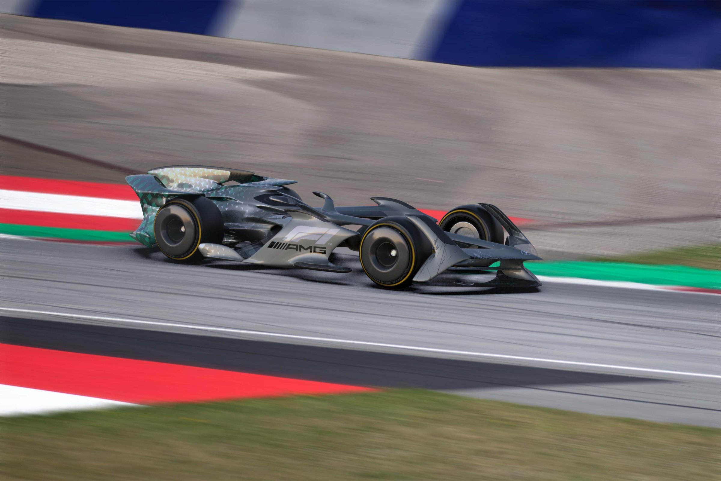 Mercedes-AMG F1 concept, side profile at speed