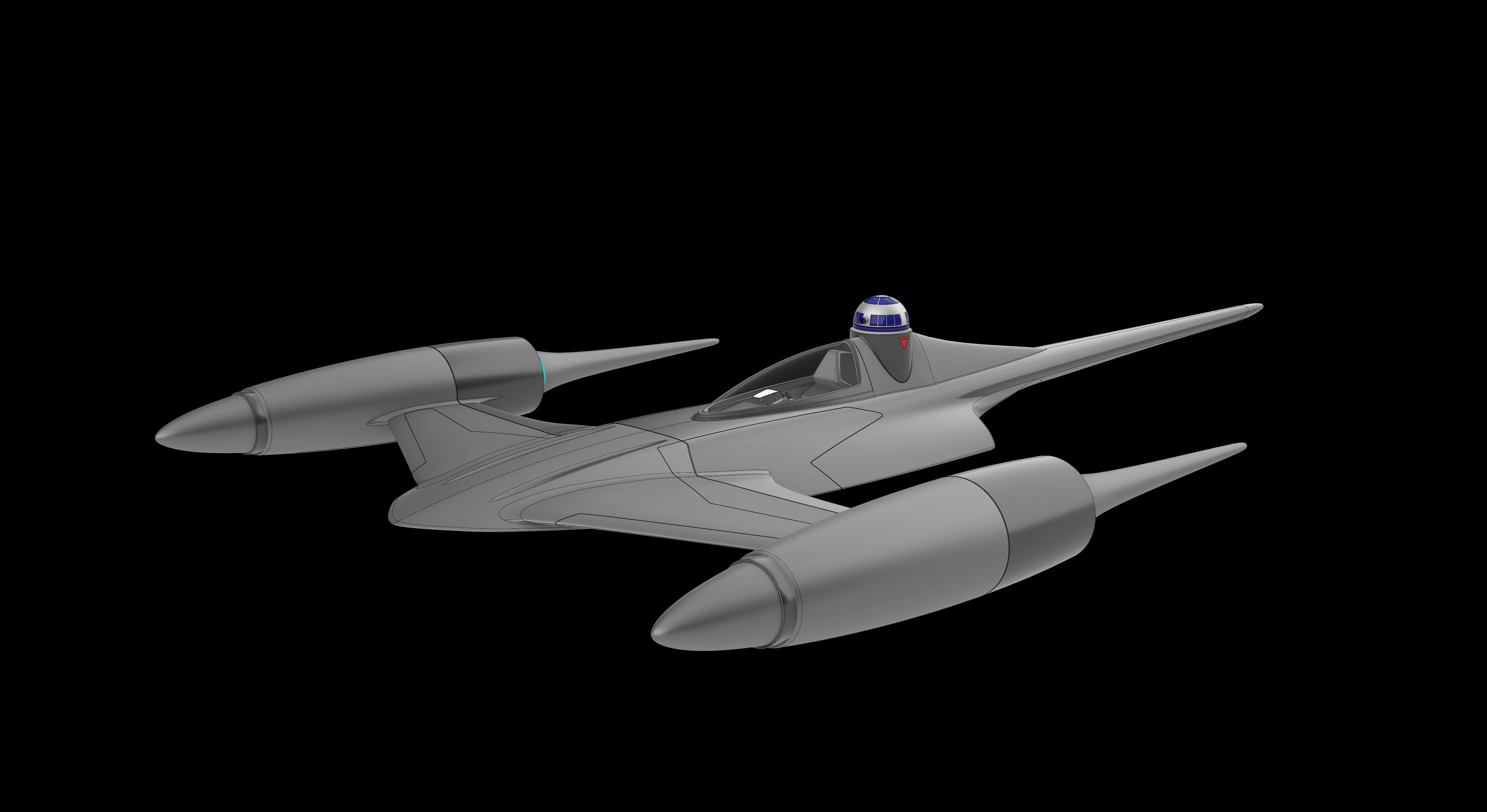 Rhinoceros viewport capture of the Naboo N-1 Starfighter