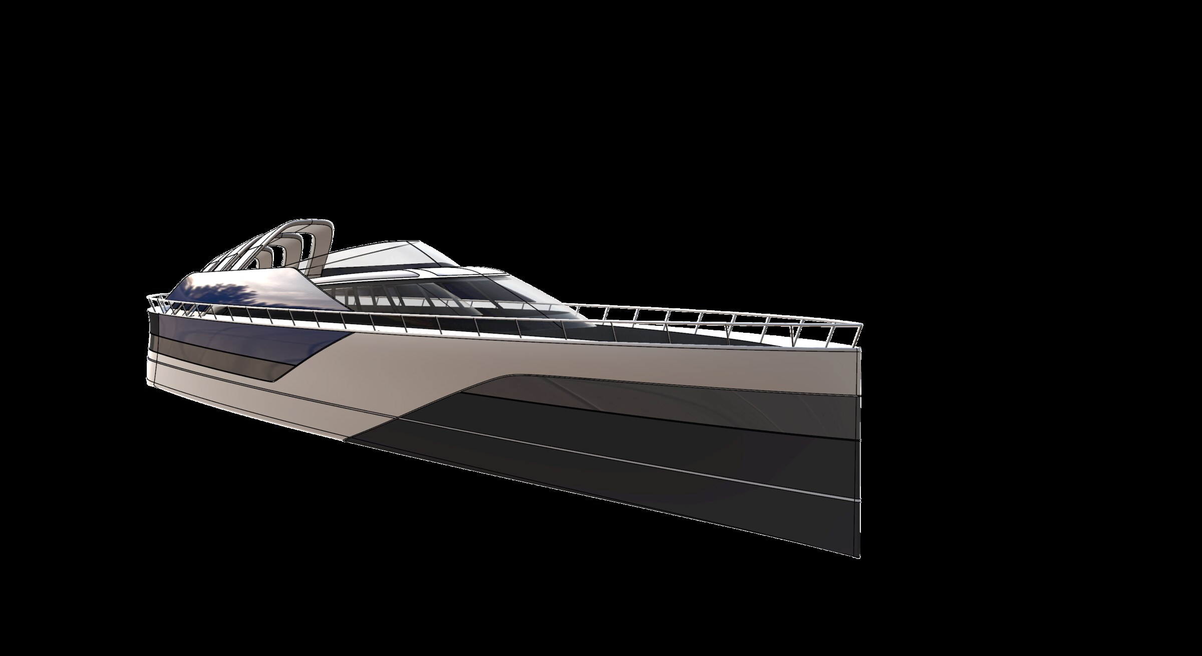 Pistaccio yacht surface model in Rhinoceros