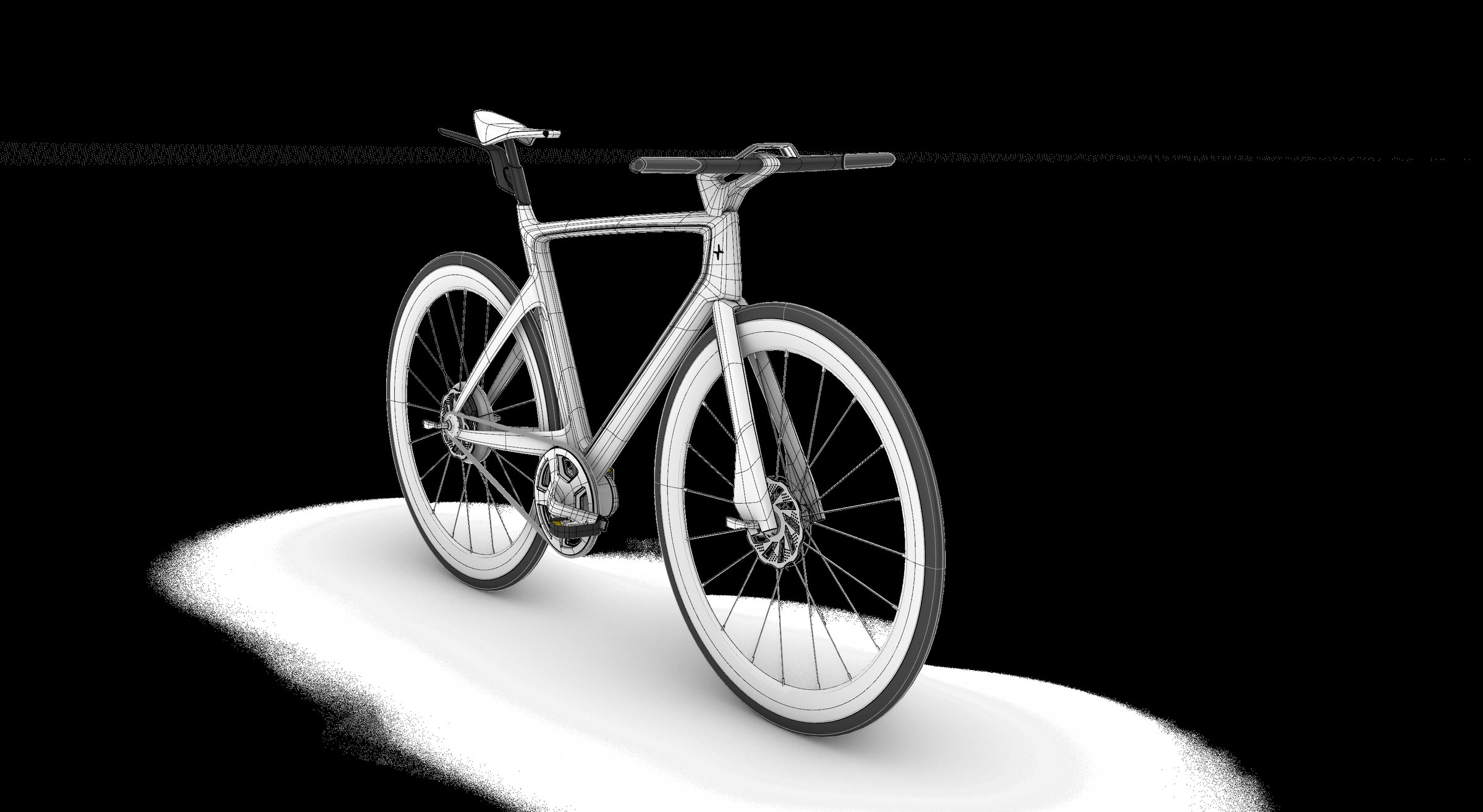 Rhinoceros viewport capture of the complete Polestar bike model