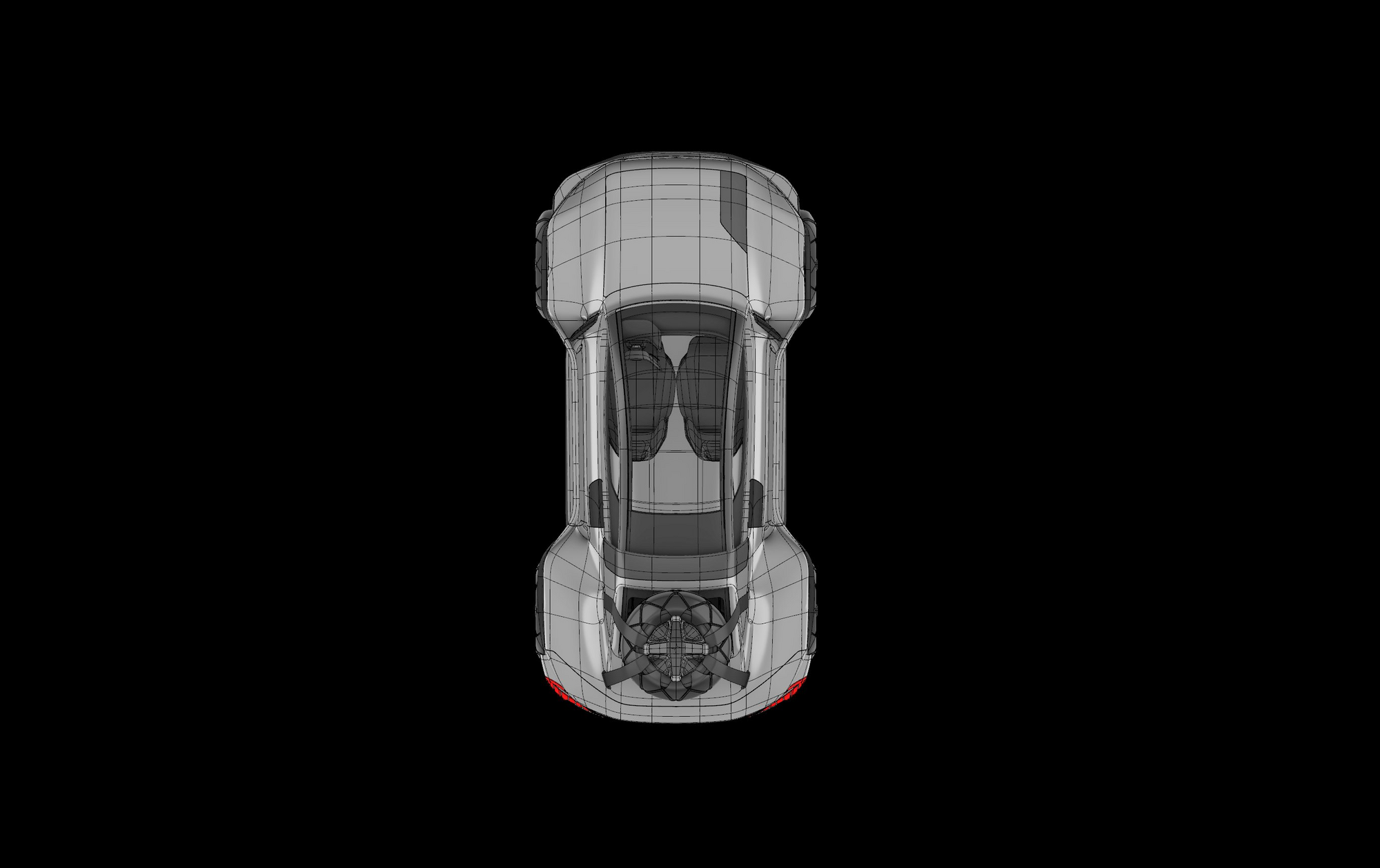 Wireframe view of Polestar Dakar .01 from above