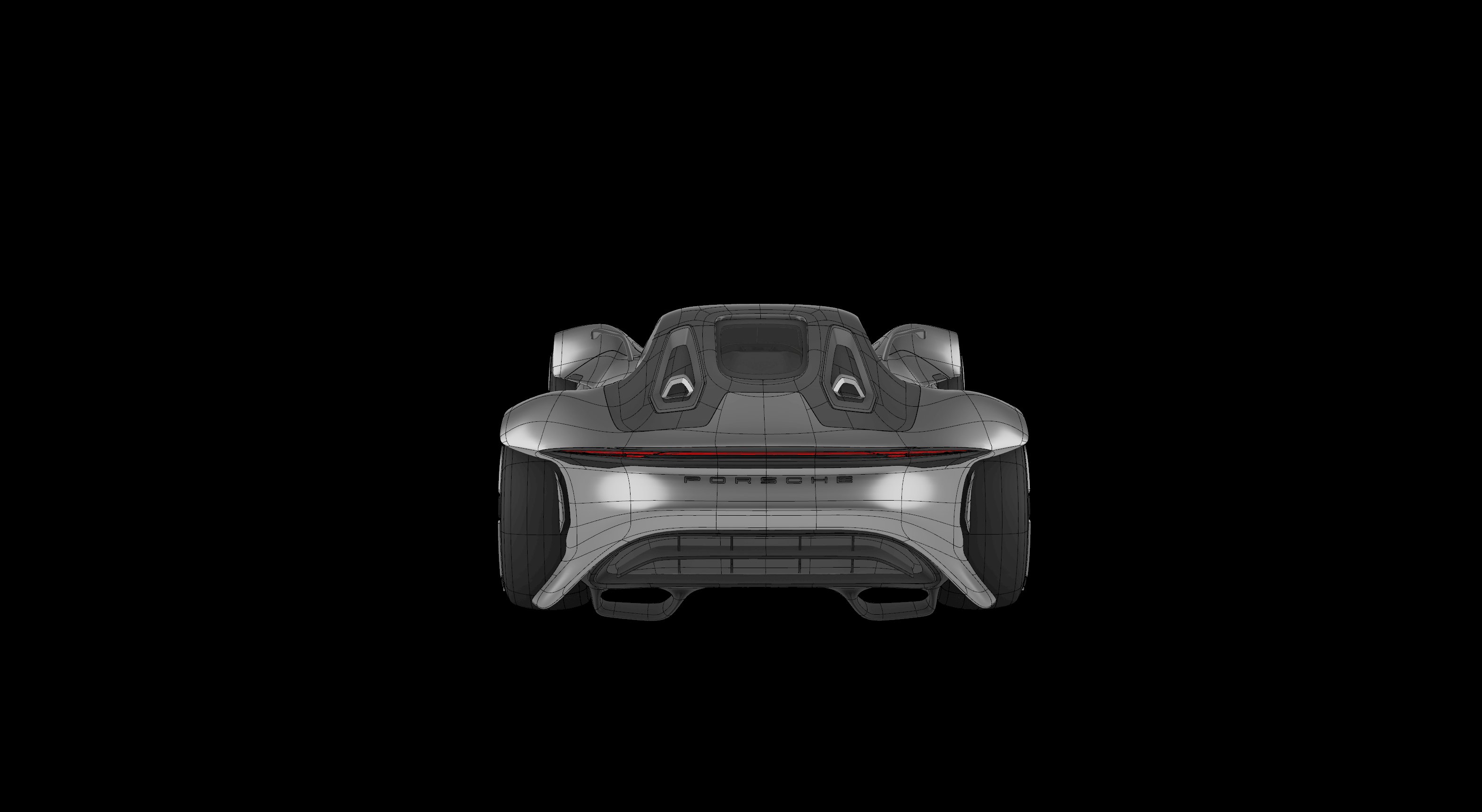 Porsche Concept — rear elevation wireframe