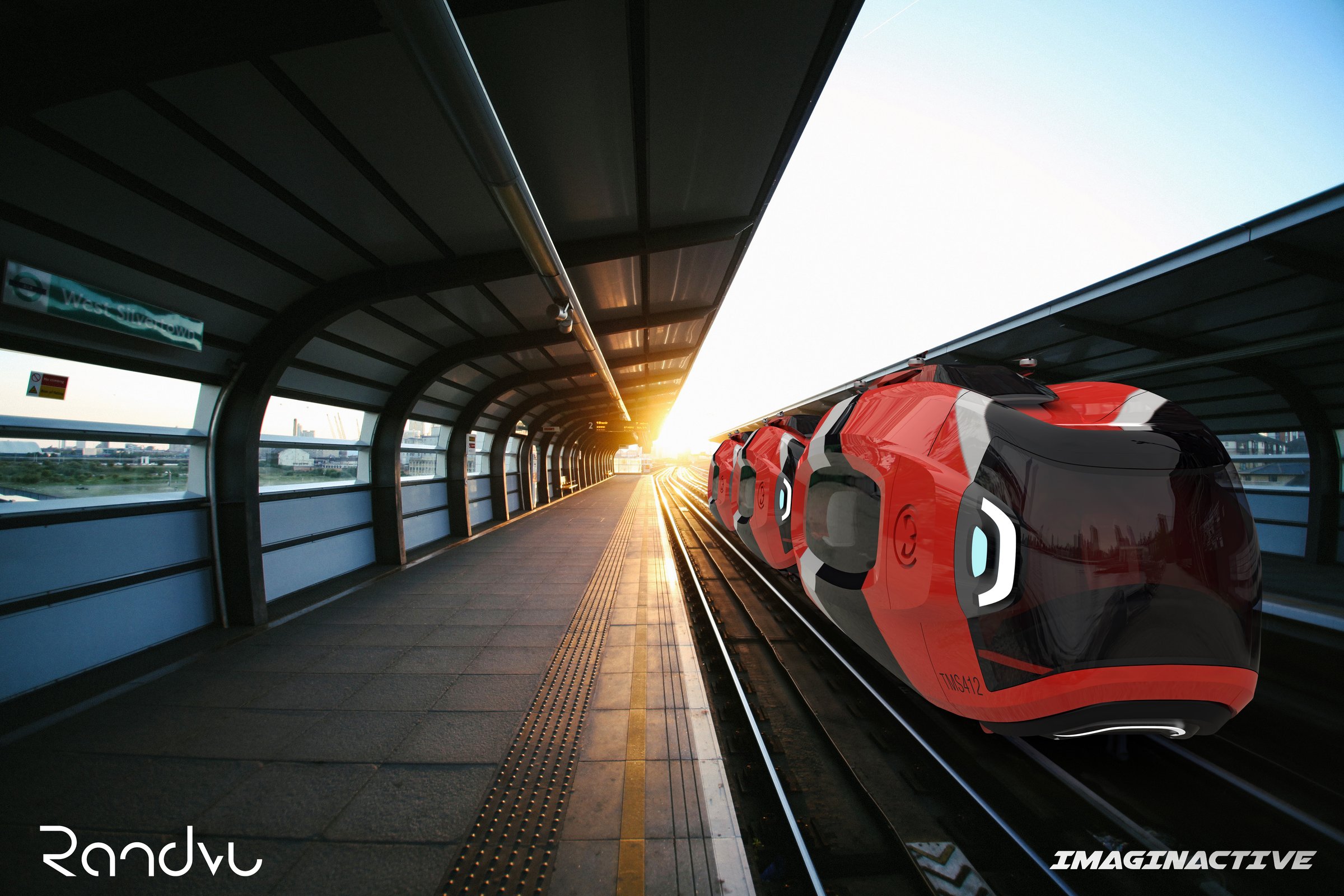 Randvu at a station at dusk