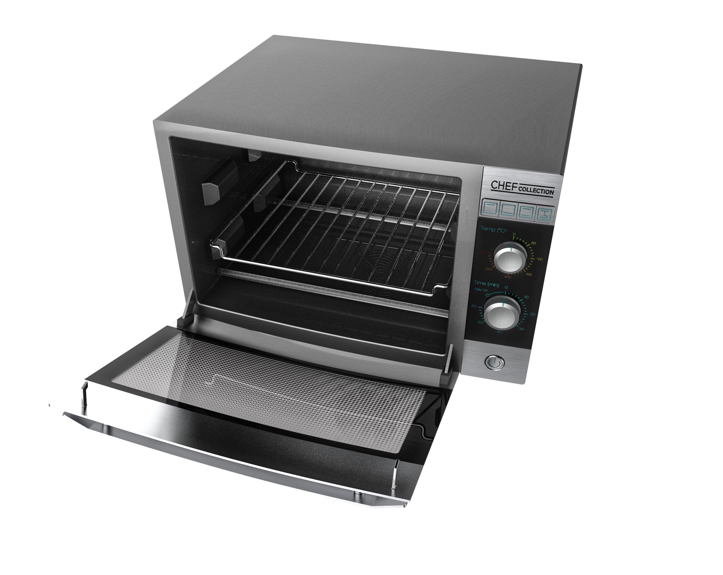 Oven open with rack