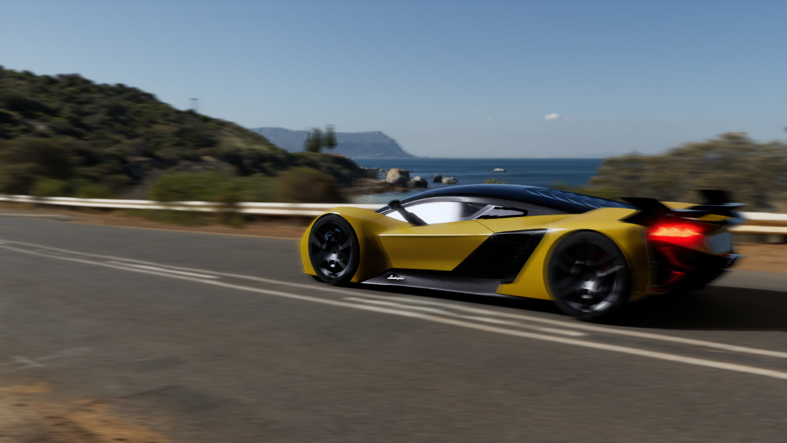 Sfumato yellow on coastal road