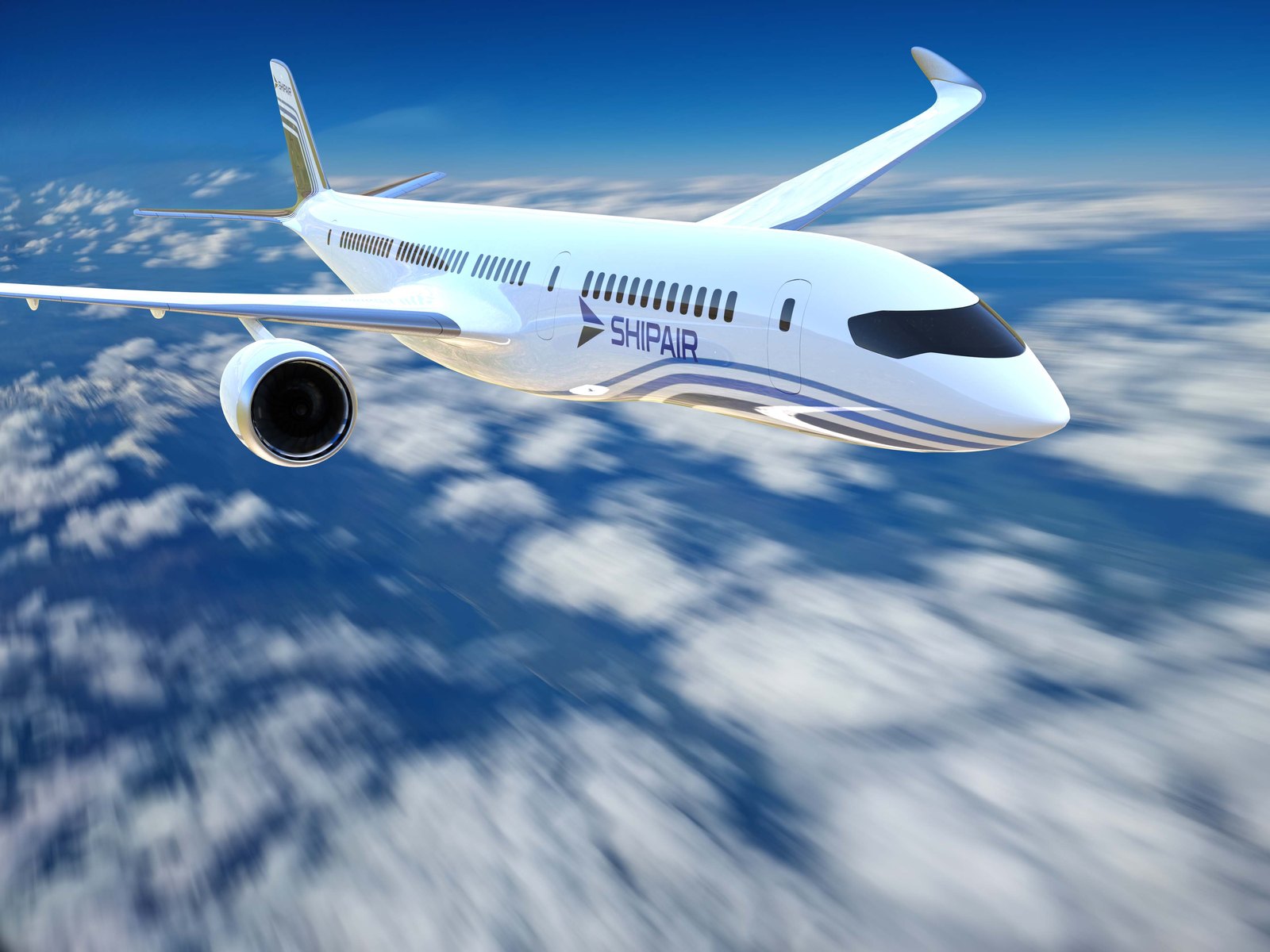 Shipair Concept — clean-sheet wide-body airliner, exterior and livery study