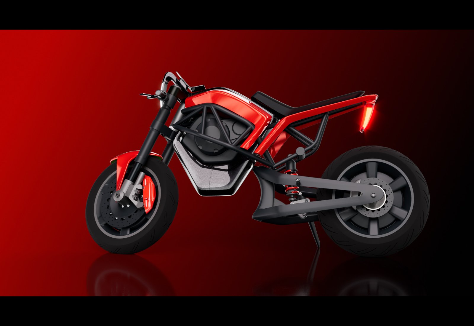 Tesla Bike — electric motorcycle concept in Tesla livery