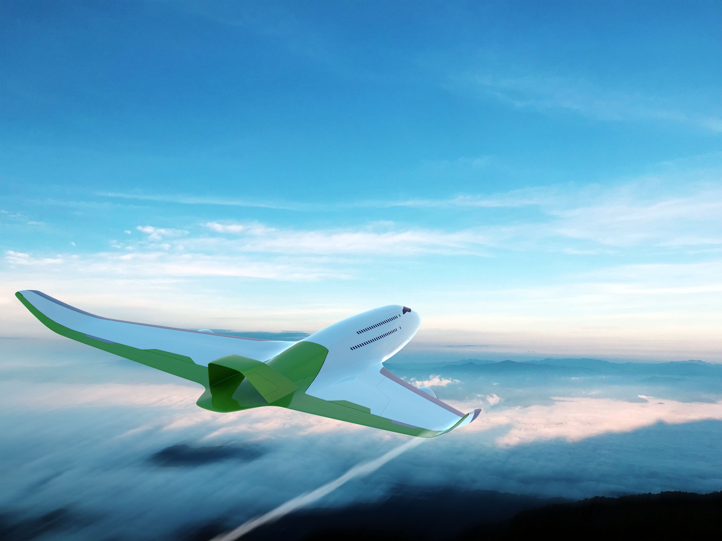 Vliner airliner concept in cruise above cloud