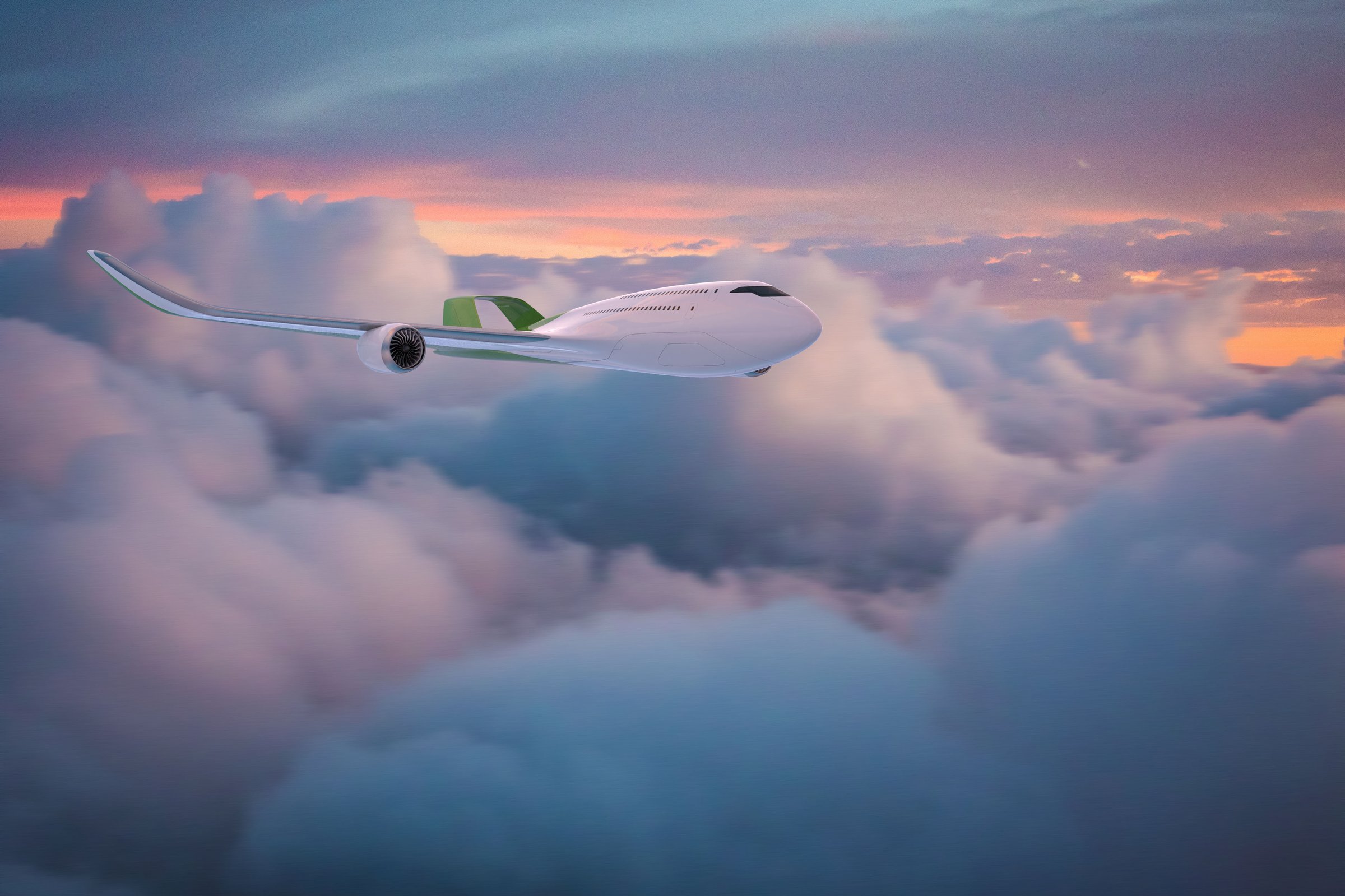 Vliner airliner concept seen from above over Rio de Janeiro