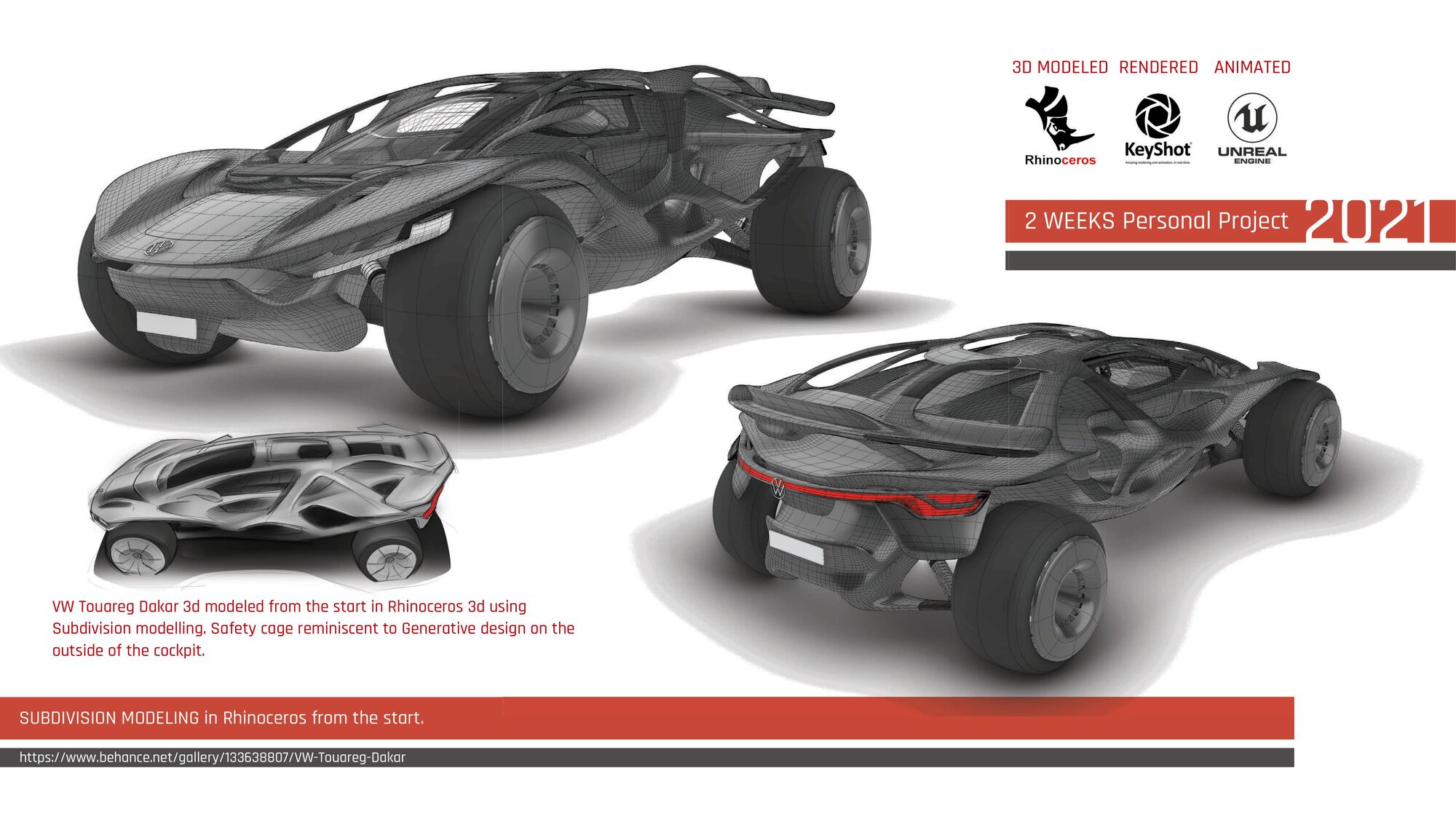 VW Touareg Dakar SubD modelling process