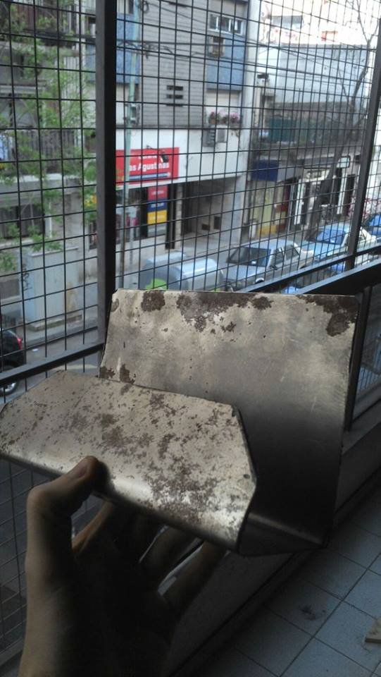 Folded sheet-metal ash pan